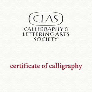 certificate of calligraphy